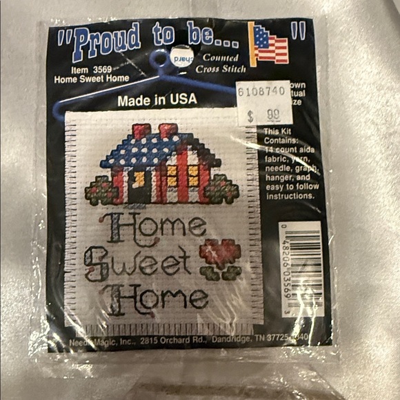 4 Vintage Bucilla, Dmc, and Proud to Be. Cross Stitch Kits with Threads - Picture 4 of 6